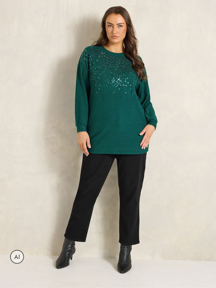 Evans Green Sequin Embellished Top - Image 2 of 6 Evans Green Sequin Embellished Top - Image 2 of 6