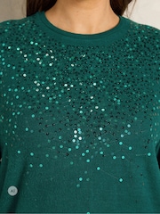 Evans Green Sequin Embellished Top - Image 4 of 6