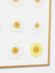 Oliver Bonas Gold Dried Flower Daisy Glass Wall Hanging - Image 3 of 3