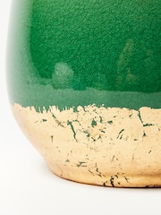 Oliver Bonas Green/Gold Palmer Foil Plant Large Pot - Image 4 of 4
