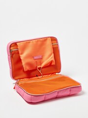 Oliver Bonas Pink Carrie Fold Out Make Up 100% Cotton Large Bag - Image 2 of 4