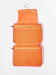 Oliver Bonas Pink Carrie Fold Out Make Up 100% Cotton Large Bag - Image 4 of 4