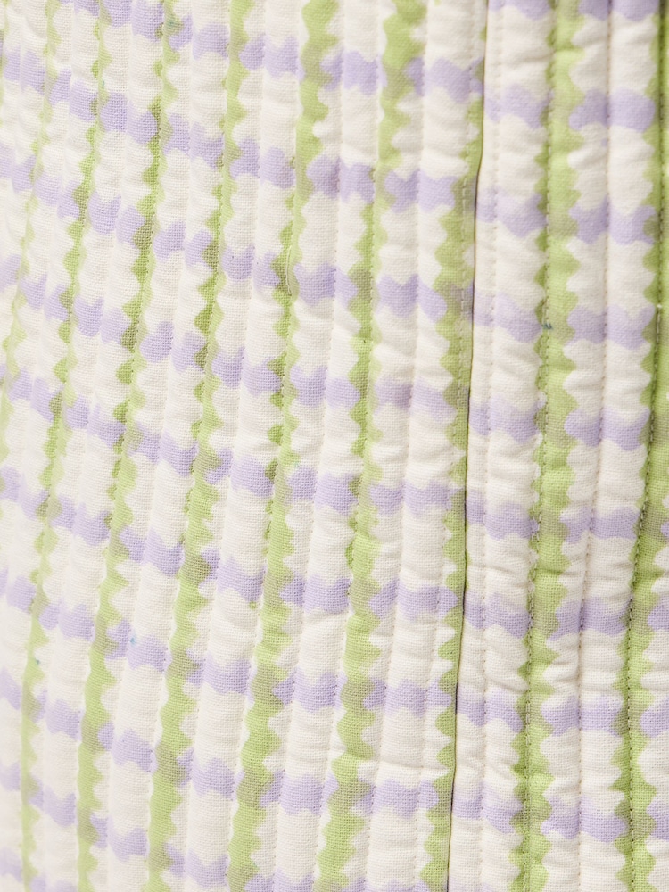 Oliver Bonas Cream Lumu Block Printed Wavy Fabric Laundry Bag - Image 4 of 4