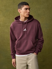 adidas Red Essentials Feelcozy Fleece Hoodie - Image 1 of 6