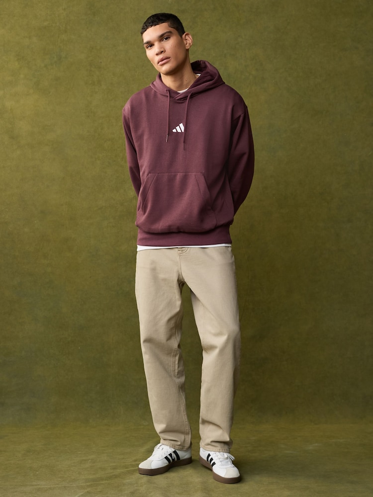 adidas Red Essentials Feelcozy Fleece Hoodie - Image 2 of 6