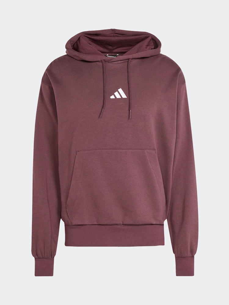 adidas Red Essentials Feelcozy Fleece Hoodie - Image 6 of 6