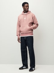 adidas Dark Red Essentials Feelcozy Fleece Hoodie - Image 2 of 5