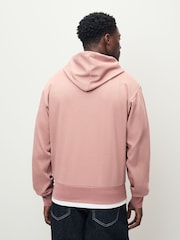 adidas Dark Red Essentials Feelcozy Fleece Hoodie - Image 3 of 5