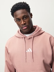 adidas Dark Red Essentials Feelcozy Fleece Hoodie - Image 4 of 5