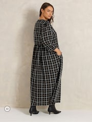 Evans Black Check Tiered Maxi Dress - Image 2 of 6