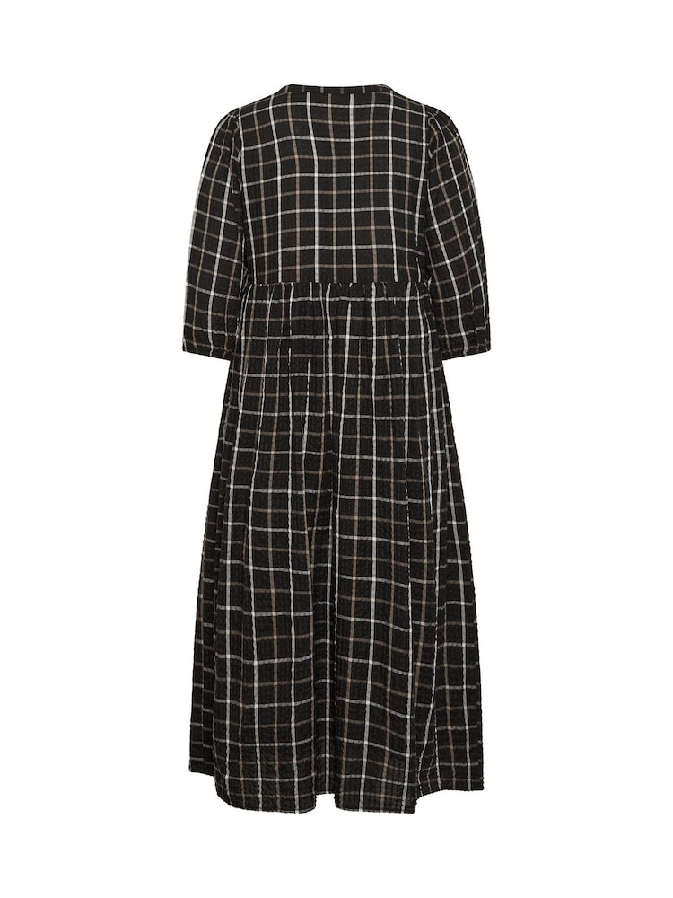 Evans Black Check Tiered Maxi Dress - Image 6 of 6