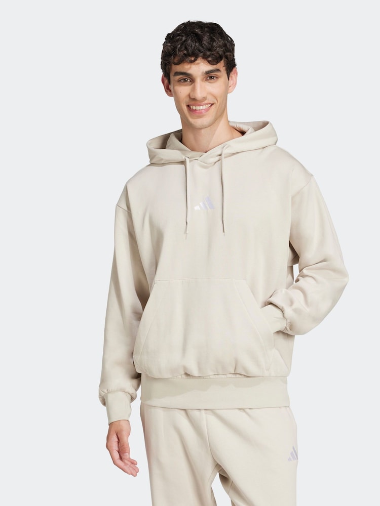 adidas Grey Essentials Feelcozy Fleece Hoodie - Image 1 of 6