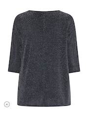 Azul - Evans Long Sleeve Brillo Pleated Swing Top - Imagen 6 de 6