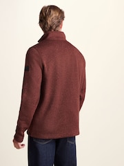 Tog 24 Chestnut Brown Pearson Knit Look Quarter Zip Fleece - Image 3 of 7