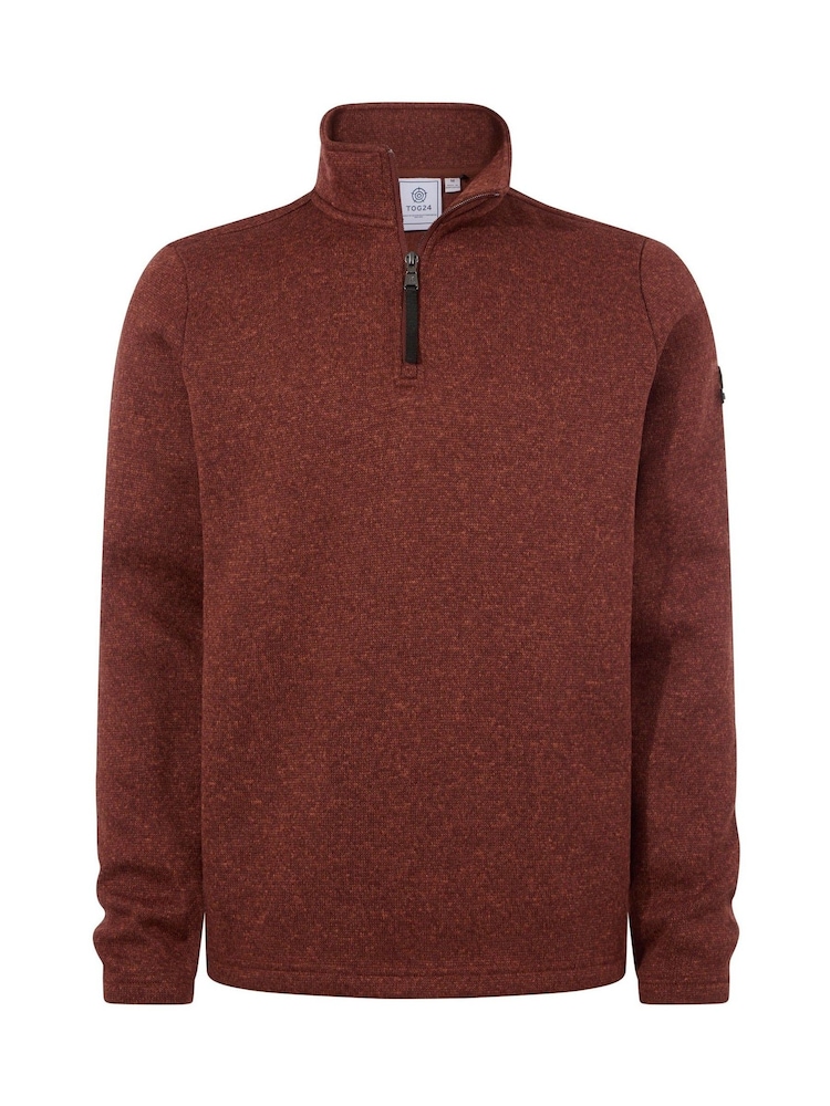 Tog 24 Chestnut Brown Pearson Knit Look Quarter Zip Fleece - Image 7 of 7 Tog 24 Chestnut Brown Pearson Knit Look Quarter Zip Fleece - Image 7 of 7