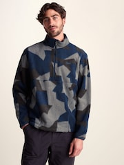 Tog 24 Blue Zermatt Relaxed Fit Sherpa Fleece Zip Neck - Image 1 of 7