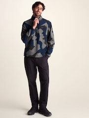 Tog 24 Blue Zermatt Relaxed Fit Sherpa Fleece Zip Neck - Image 2 of 7