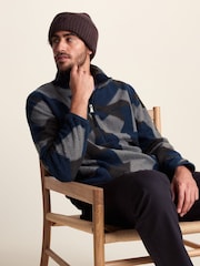 Tog 24 Blue Zermatt Relaxed Fit Sherpa Fleece Zip Neck - Image 4 of 7
