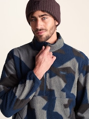 Tog 24 Blue Zermatt Relaxed Fit Sherpa Fleece Zip Neck - Image 5 of 7
