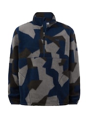 Tog 24 Blue Zermatt Relaxed Fit Sherpa Fleece Zip Neck - Image 7 of 7