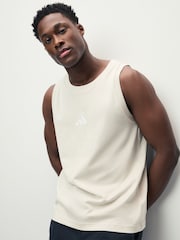 adidas Grey Essentials Small Logo 100% Cotton Tank Top - Image 1 of 6