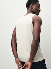 adidas Grey Essentials Small Logo 100% Cotton Tank Top - Image 3 of 6