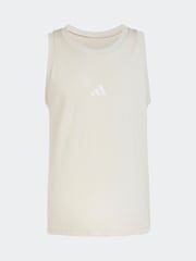 adidas Grey Essentials Small Logo 100% Cotton Tank Top - Image 6 of 6