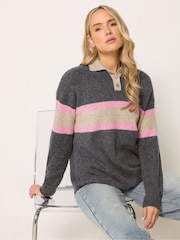 Long Tall Sally Jersey de rugby de punto a rayas - Imagen 1 de 5