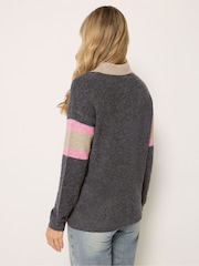 Long Tall Sally Jersey de rugby de punto a rayas - Imagen 3 de 5