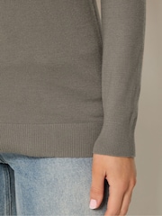 Long Tall Sally Grey Knitted Crew Neck Jumper - Image 4 of 5