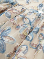 Blue Embellished Puff Sleeve Dress (3-16yrs) - Image 9 of 9