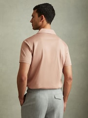 Reiss Dusty Rose Caspa Mercerised Jersey Cuban Collar Shirt - Image 2 of 4