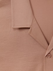 Reiss Dusty Rose Caspa Mercerised Jersey Cuban Collar Shirt - Image 4 of 4