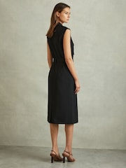 Reiss Black Kimora Petite Wool Blend Double Breasted Midi Dress - Image 1 of 6