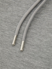 Reiss Grey Melange Fabien Interlock Jersey Drawstring Hoodie - Image 5 of 5