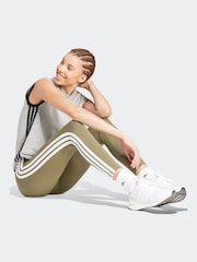 adidas Green 3 Stripe Leggings - Image 8 of 10