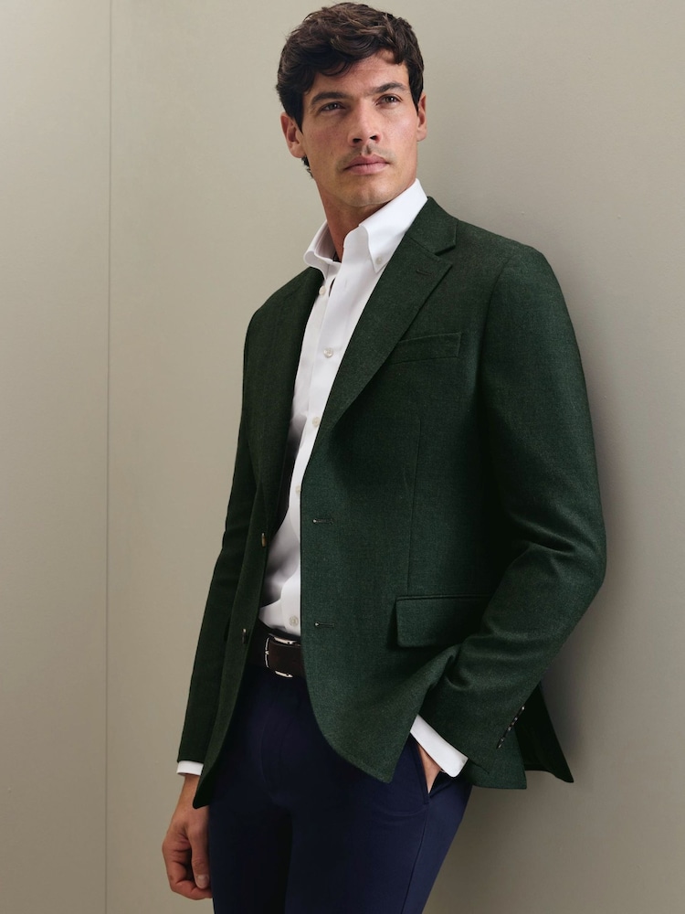 Charles Tyrwhitt Green Wool Texture Slim Fit Jacket - Image 1 of 6 Charles Tyrwhitt Green Wool Texture Slim Fit Jacket - Image 1 of 6