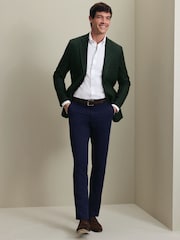 Charles Tyrwhitt Green Wool Texture Slim Fit Jacket - Image 3 of 6
