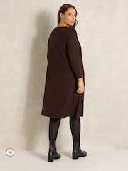 Evans Brown Pocket Detail Dress - Image 3 of 6