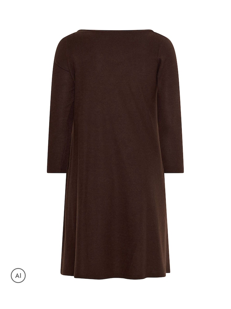 Evans Brown Pocket Detail Dress - Image 6 of 6 Evans Brown Pocket Detail Dress - Image 6 of 6