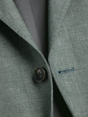 Charles Tyrwhitt Green Linen Cotton Slim Fit Jacket - Image 6 of 6