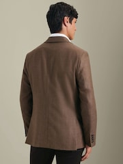 Charles Tyrwhitt Brown Wool Texture Slim Fit Jacket - Image 2 of 6
