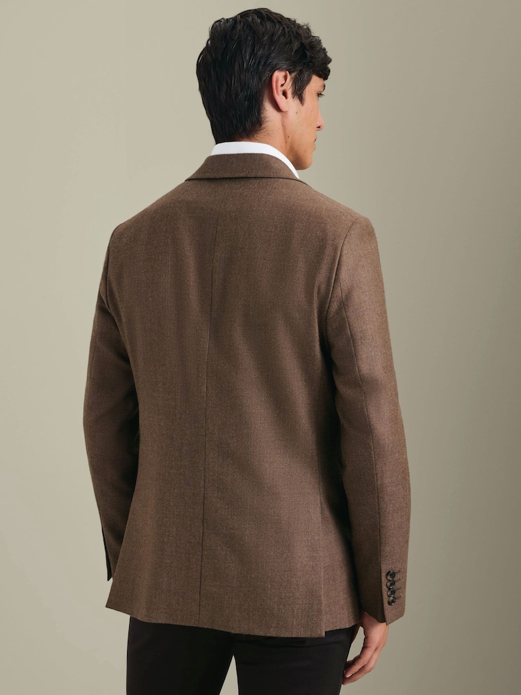 Charles Tyrwhitt Brown Wool Texture Slim Fit Jacket - Image 2 of 6 Charles Tyrwhitt Brown Wool Texture Slim Fit Jacket - Image 2 of 6