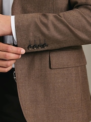 Charles Tyrwhitt Brown Wool Texture Slim Fit Jacket - Image 5 of 6