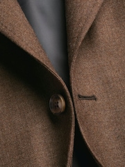 Charles Tyrwhitt Brown Wool Texture Slim Fit Jacket - Image 6 of 6