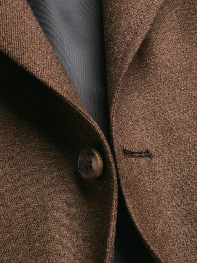 Charles Tyrwhitt Brown Wool Texture Slim Fit Jacket - Image 6 of 6 Charles Tyrwhitt Brown Wool Texture Slim Fit Jacket - Image 6 of 6
