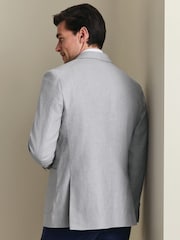 Charles Tyrwhitt Grey Linen Cotton Slim Fit Jacket - Image 2 of 6