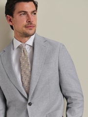 Charles Tyrwhitt Grey Linen Cotton Slim Fit Jacket - Image 4 of 6