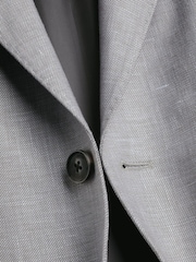Charles Tyrwhitt Grey Linen Cotton Slim Fit Jacket - Image 5 of 6