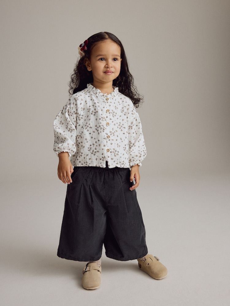 Mono Printed 100% Cotton Blouse and Co-ord Trousers Set (3mths-8yrs) - Image 1 of 8